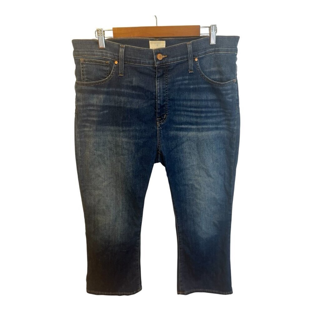 Caslon Vista Wide Leg Kick Out Crop Stretch Denim Slimming Women’s Sz 34 Petite